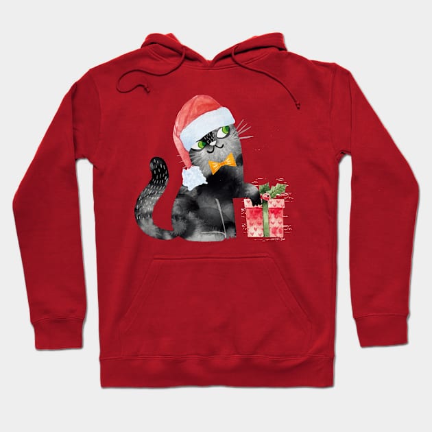 cat Christmas Hoodie by Tees of Joy